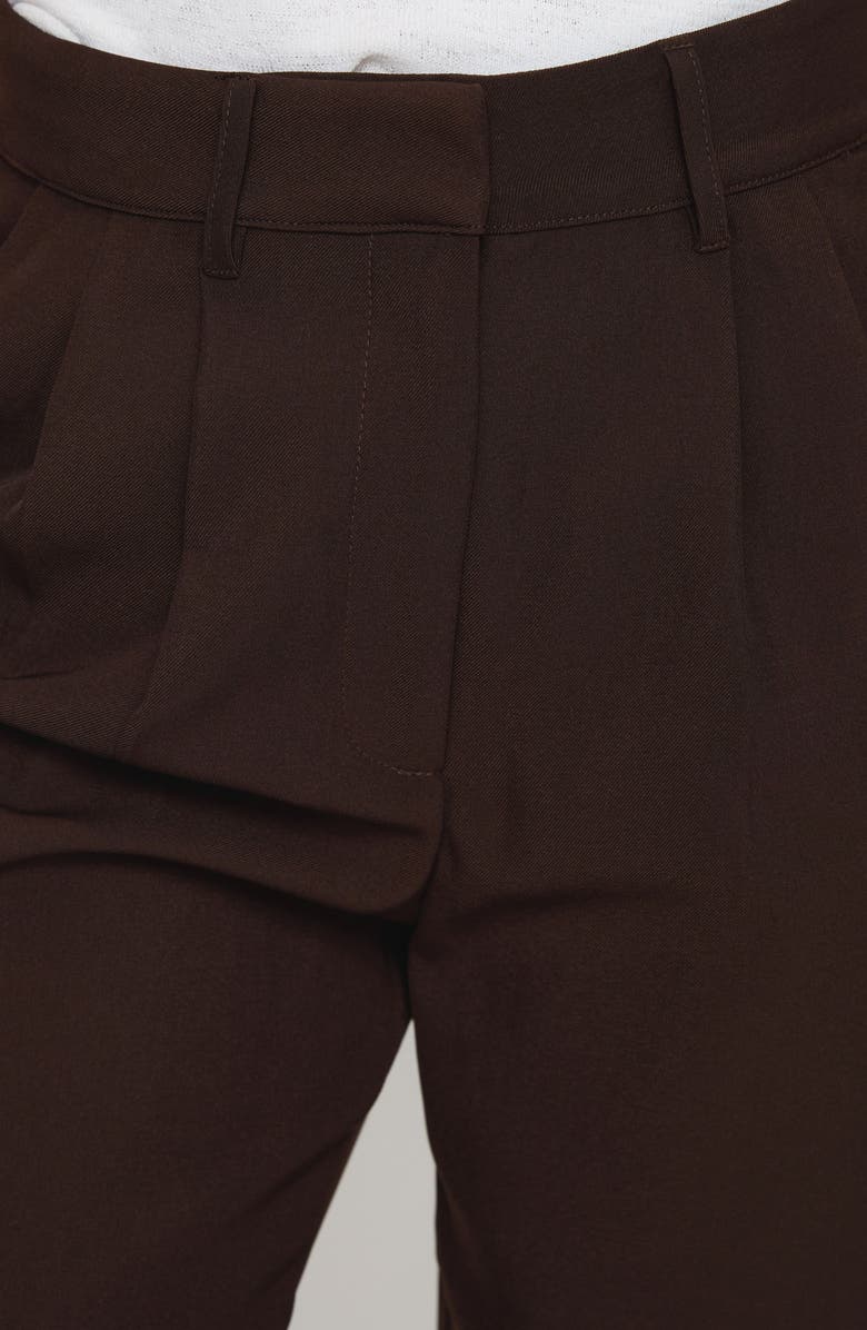 Princess Polly Ambient Pleat Front Wide Leg Pants, Alternate, color, Chocolate