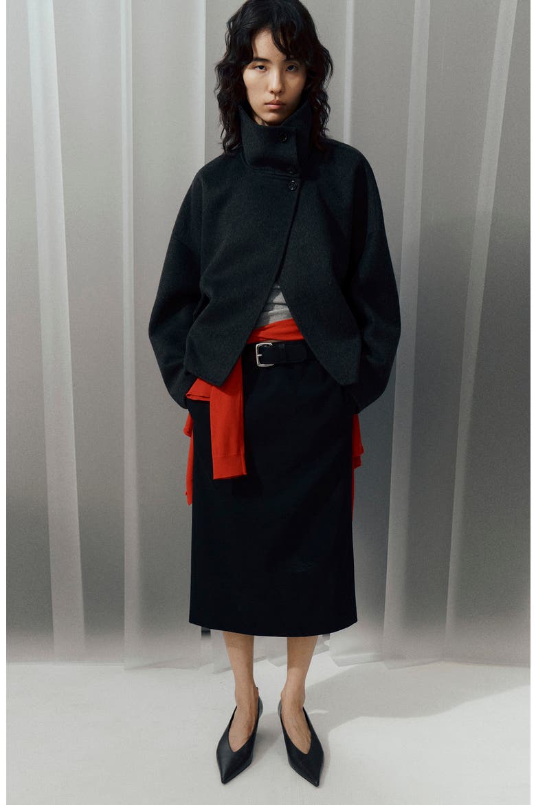 Wool Blend Oversize Jacket, Alternate, color, DARK HEATHER GREY