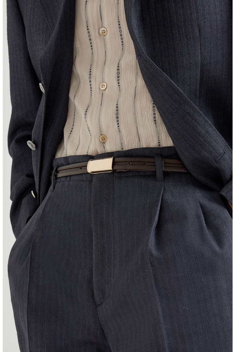 Leather belt, Alternate, color, Chocolate