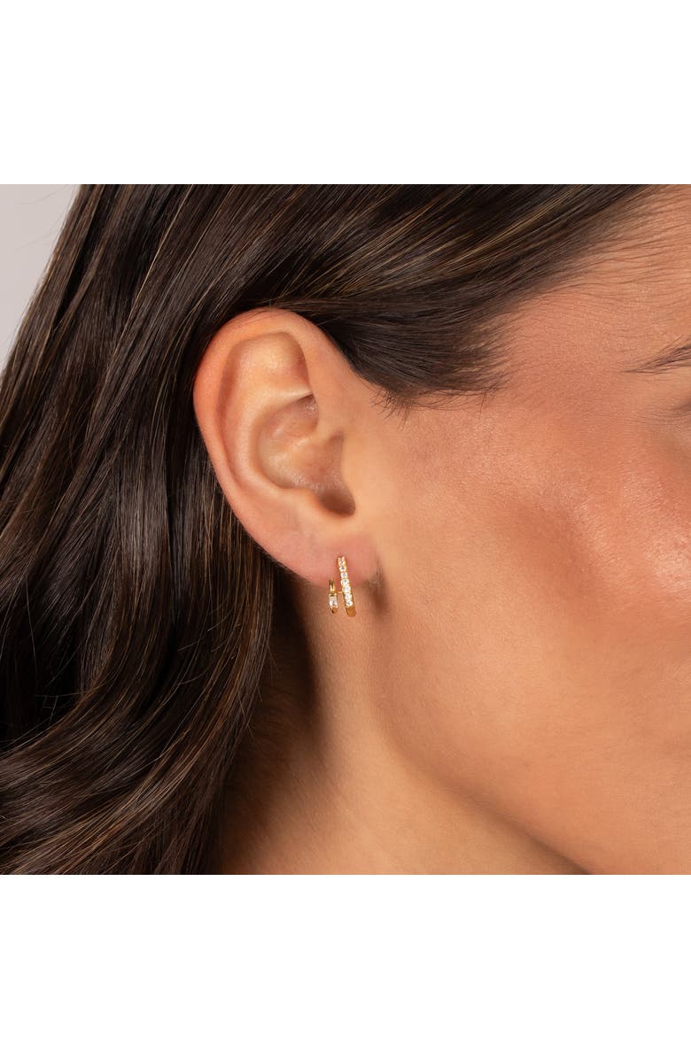 BY ADINA EDEN CZ Baguette Double Wrap Huggie Earring, Alternate, color, Gold