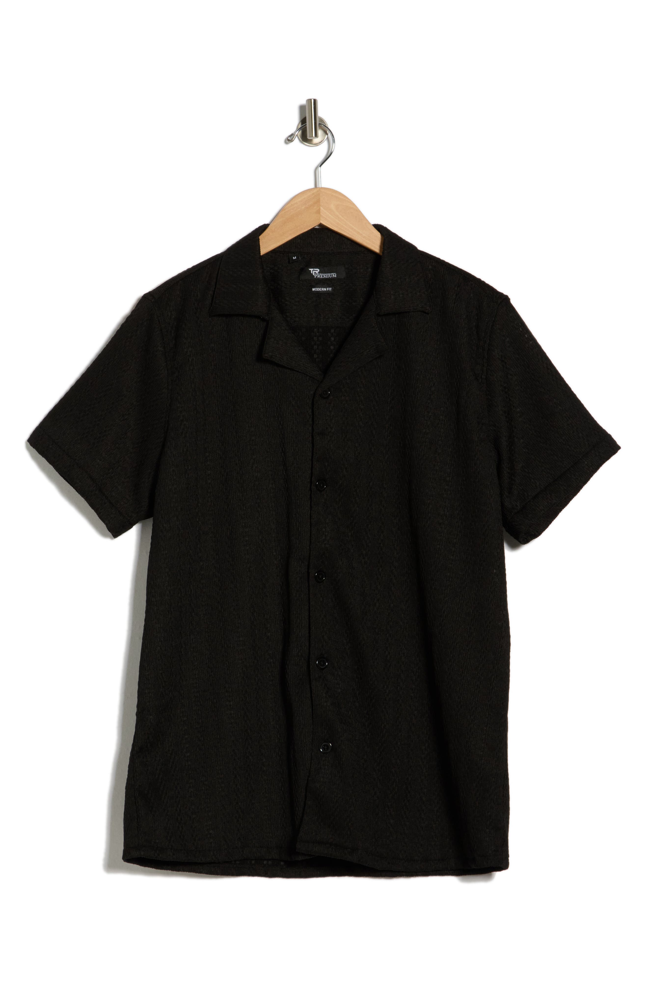 T.R. PREMIUM Modern Fit Textured Camp Shirt