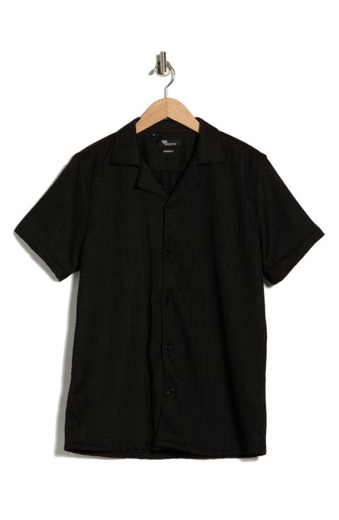 Modern Fit Textured Camp Shirt