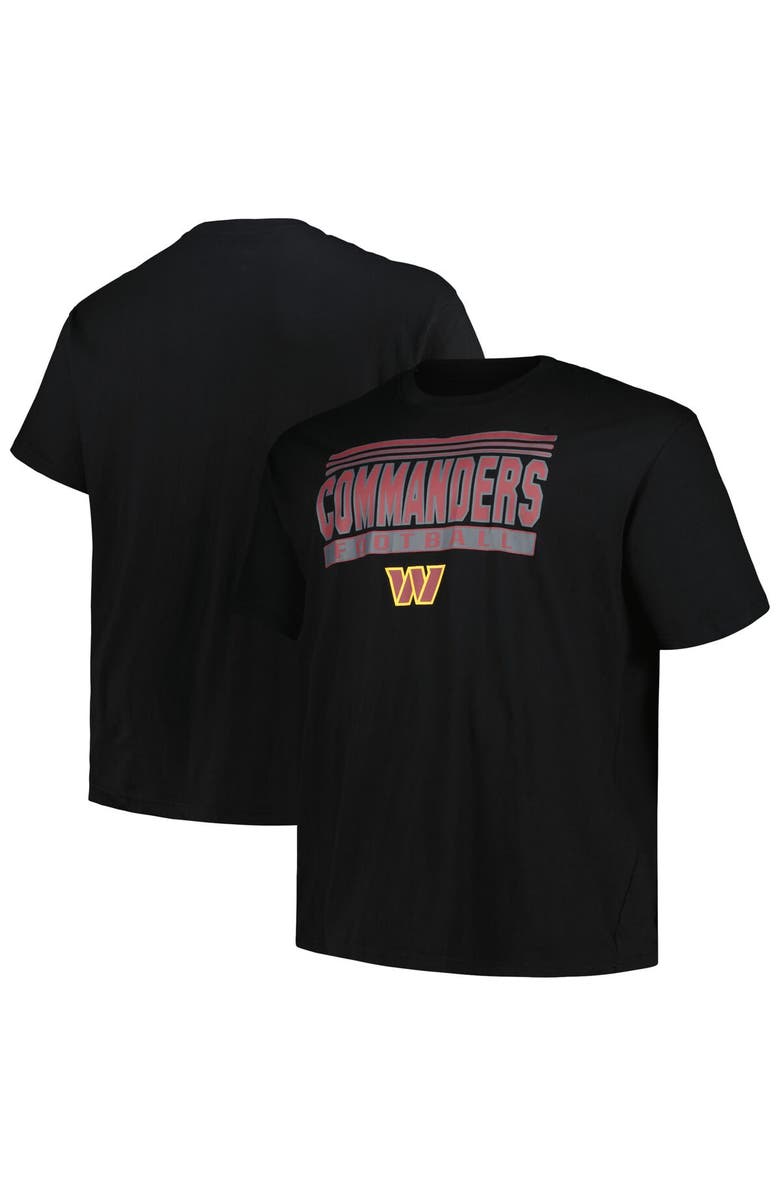 FANATICS Men's Fanatics Branded Black Washington Commanders Big & Tall Pop T-Shirt, Alternate, color, Black