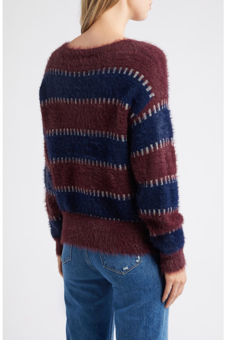 Stripe Metallic Boat Neck Sweater, Alternate, color, PLUM/ MIDNIGHT