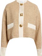 ST. JOHN Crepe Trim Boxy Tweed Jacket