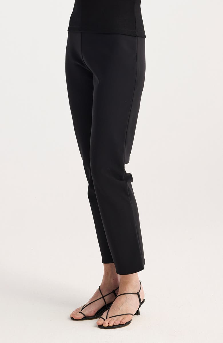 Róhe Slim Scuba Knit Ankle Pants, Alternate, color, Black