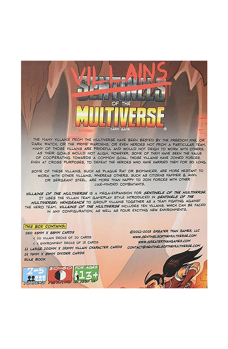 Greater Than Games, LLC Villains Of The Multiverse Comic Book Game Card Game, Alternate, color, Multicolored