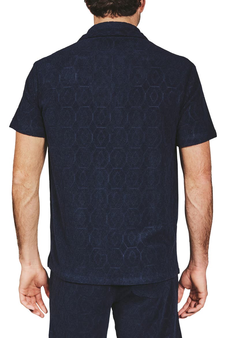 Ponce Terry Cloth Camp Shirt, Alternate, color, NAVY