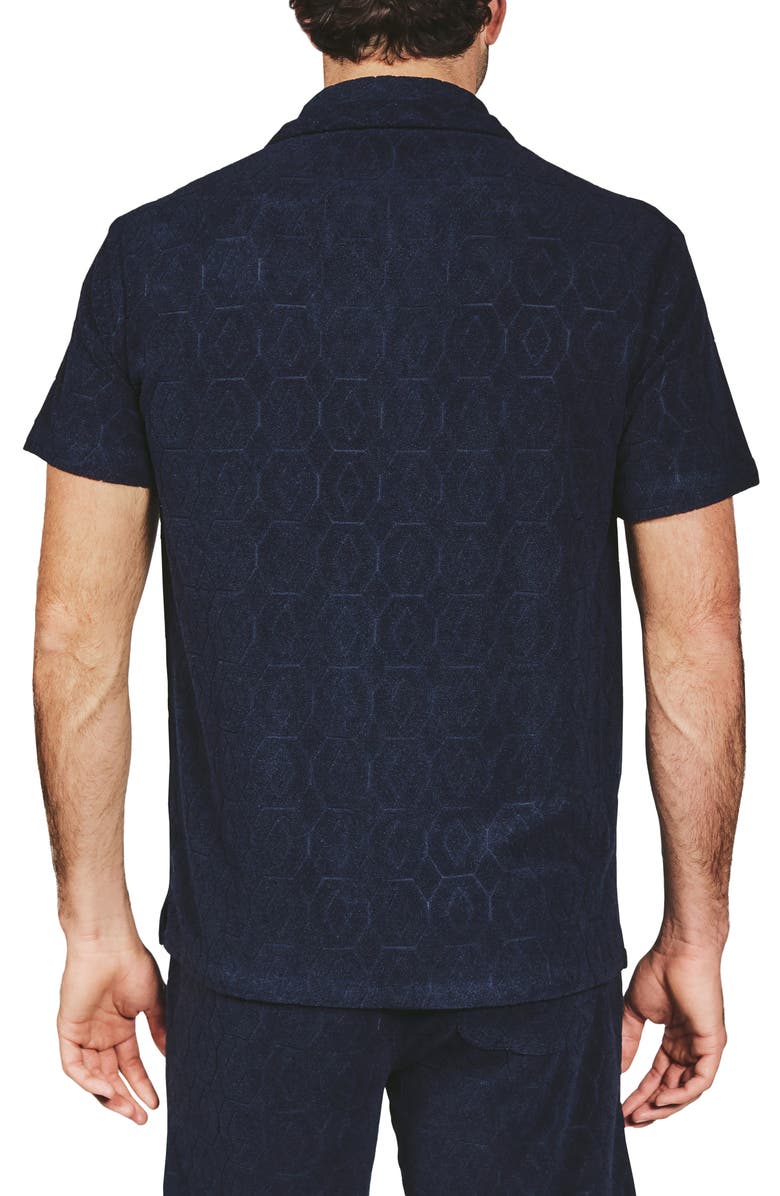 7 Diamonds Ponce Terry Cloth Camp Shirt, Alternate, color, Navy