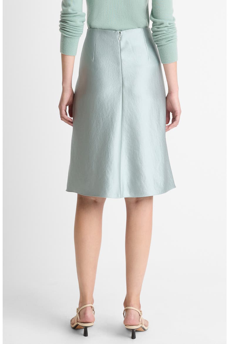 Pebbled Satin Skirt, Alternate, color, ALOE STONE