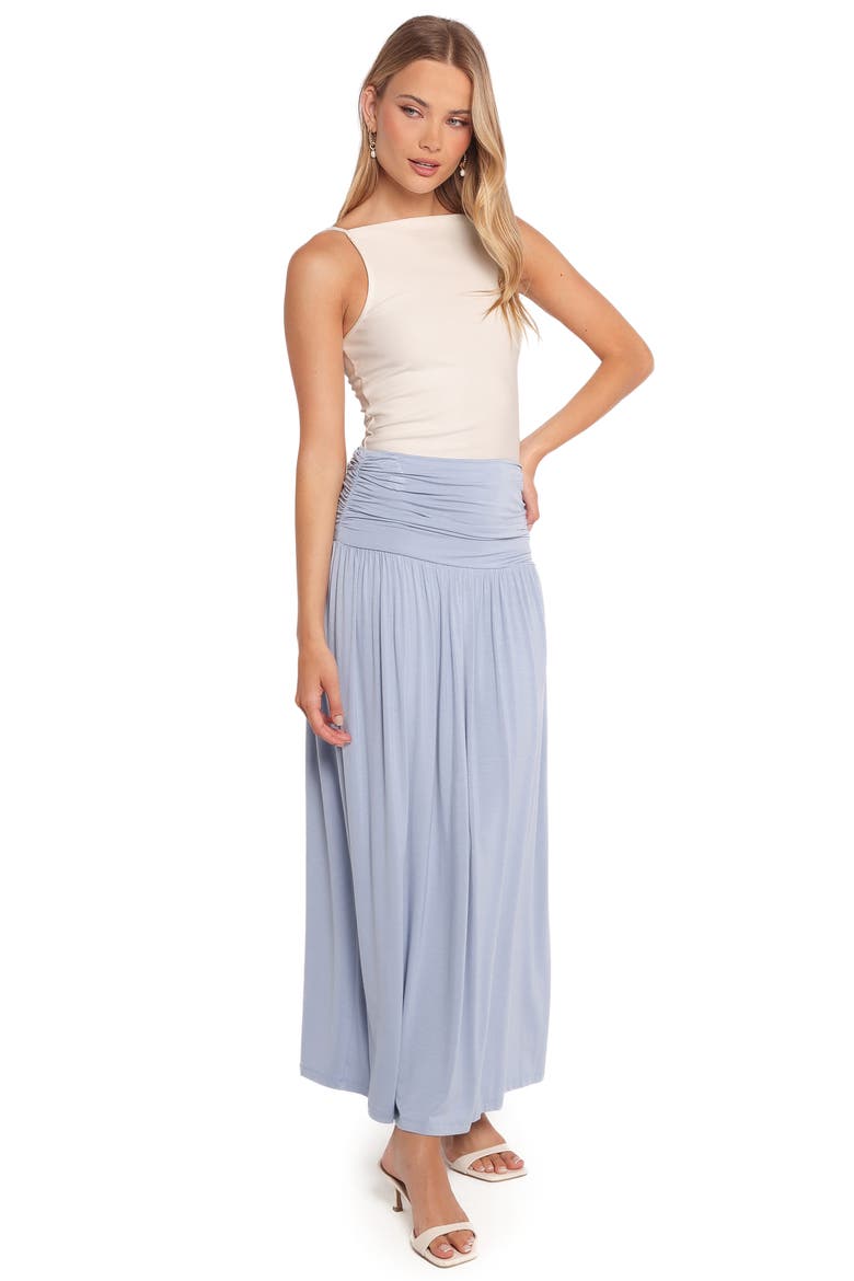 Lavia Ruched Maxi Skirt, Alternate, color, SOFT BLUE