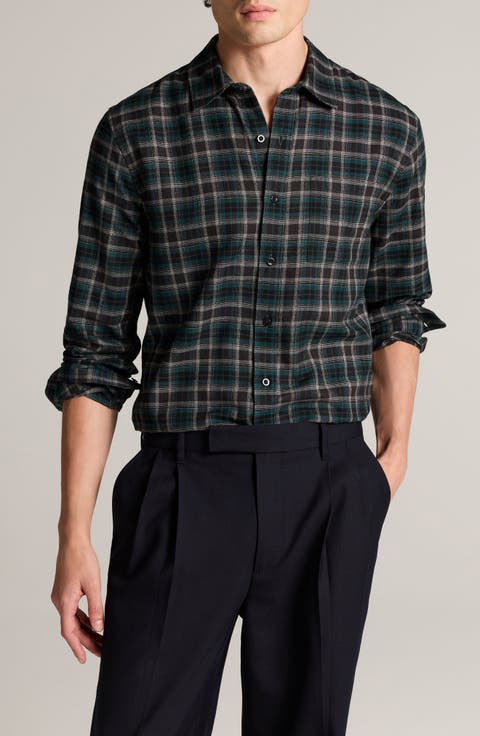 Strecker Plaid Cotton Long Sleeve Shirt