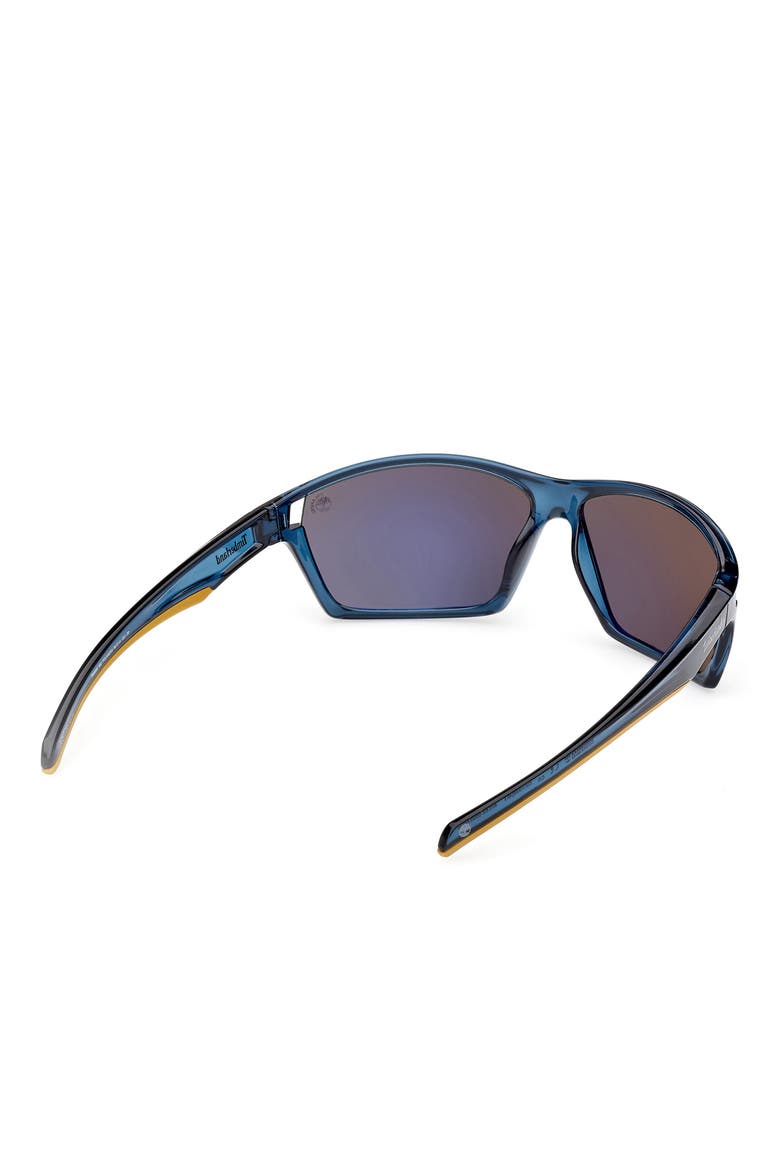 66mm Sunglasses, Alternate, color, SHINY BLUE / SMOKE POLARIZED