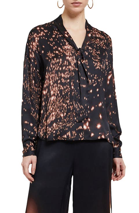 Viscose Shirt With Scarf Neck