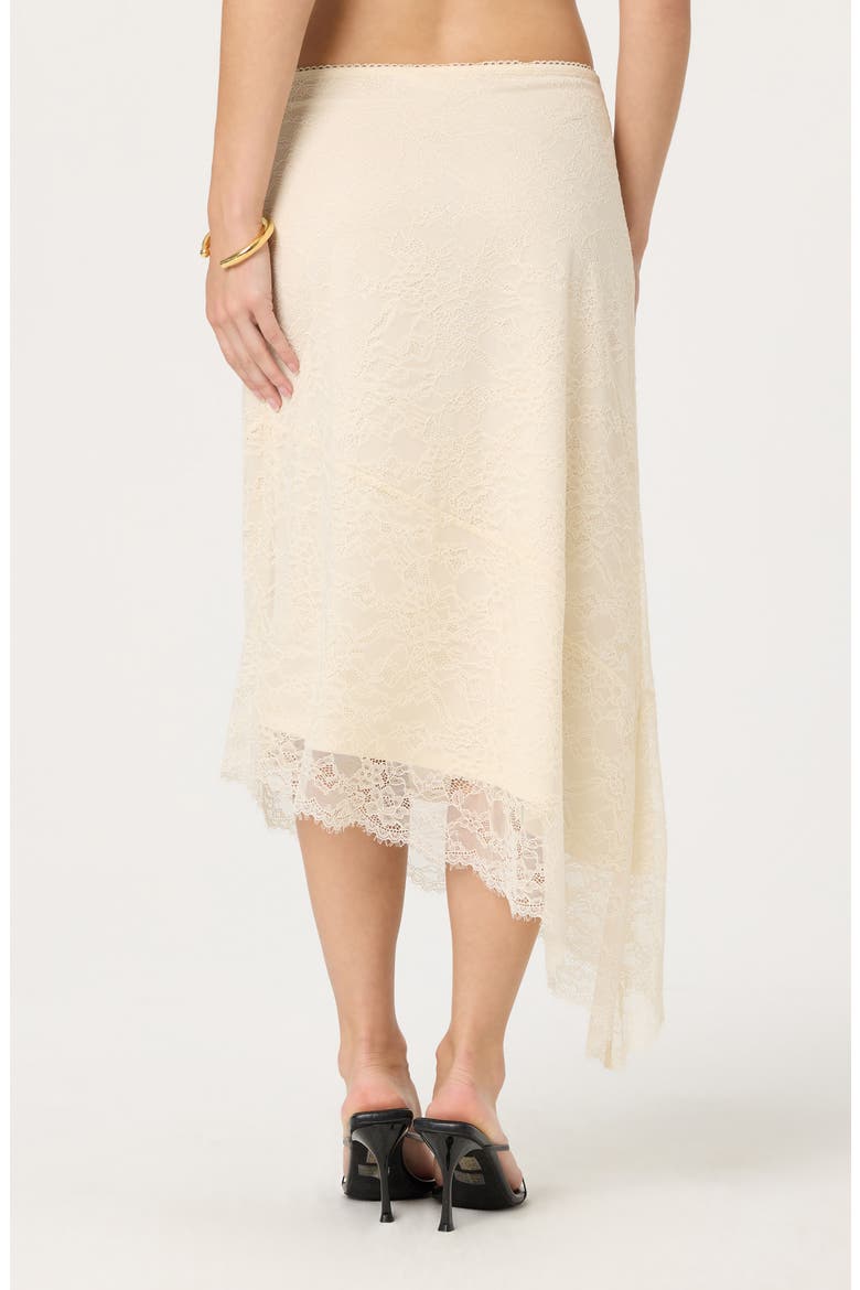 Asymmetric Lace Midi Skirt, Alternate, color, CREAM