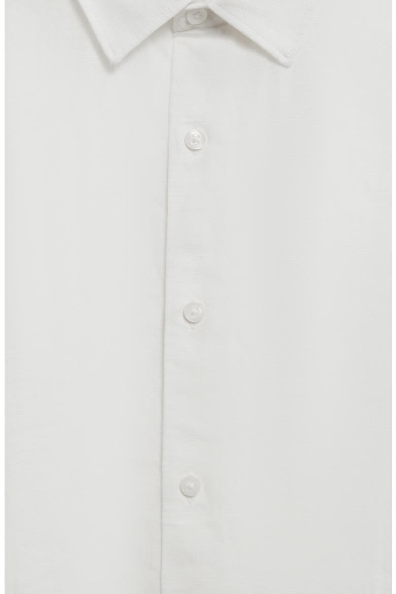 Kids' Holiday Jr. Short Sleeve Linen Button-Up Shirt, Alternate, color, WHITE