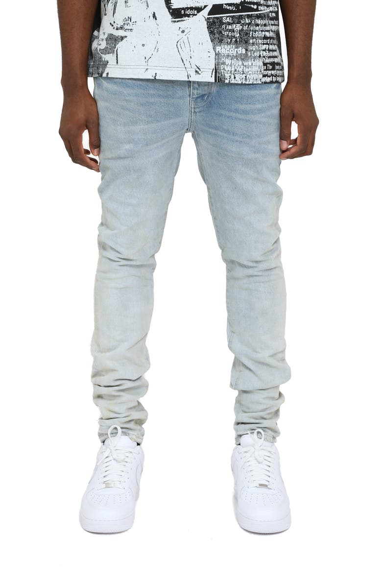 PURPLE BRAND Rhone Fade Skinny Jeans, Main, color, Light Indigo