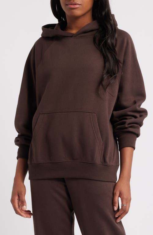 BP. Fleece Detail Oversize Raglan Hoodie in Brown Coffee 