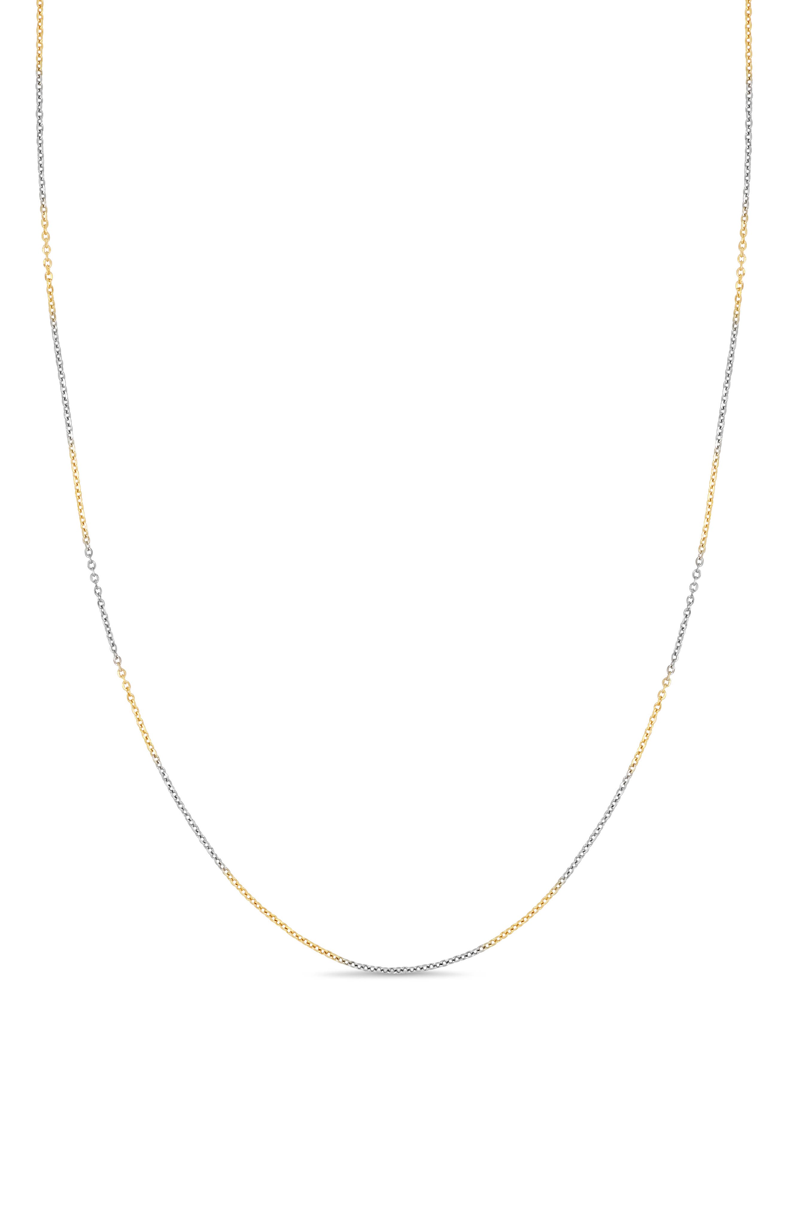 14K Gold Two-Tone Chain Necklace