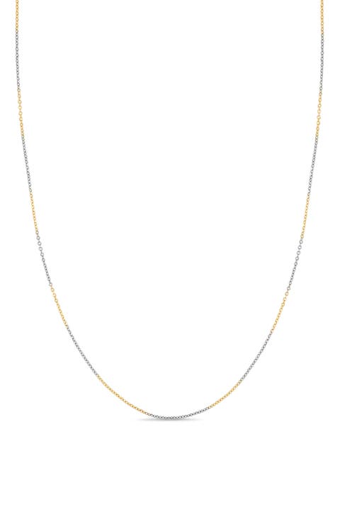 14K Gold Two-Tone Chain Necklace