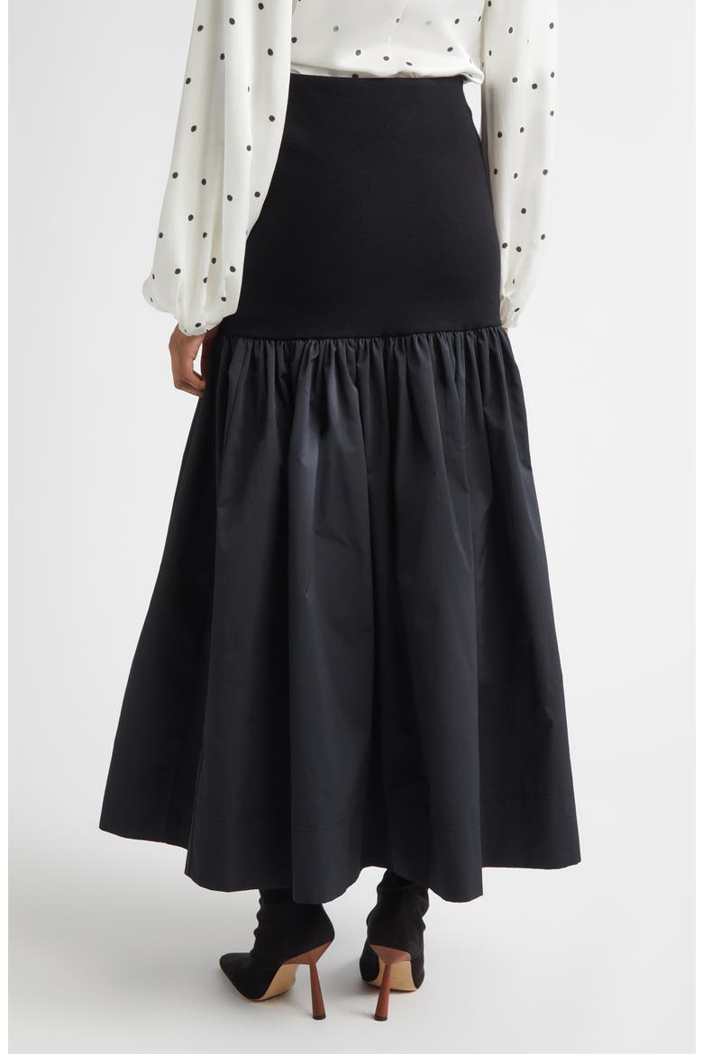 Cami Mixed Media Maxi Skirt, Alternate, color, BLACK/ BLACK