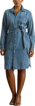 Lauren Ralph Lauren Jameika Long Sleeve Denim Shirtdress