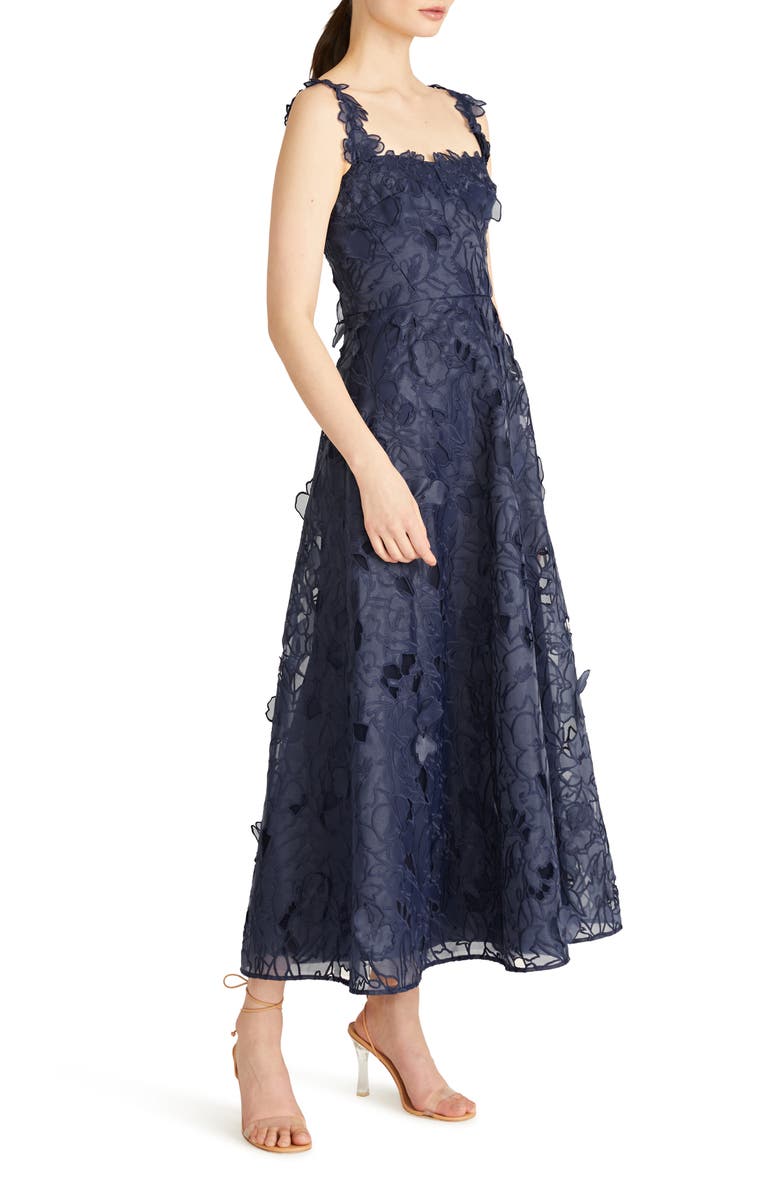 ML Monique Lhuillier Juliette Embroidered Floral Organza A-Line Cocktail Dress, Alternate, color,