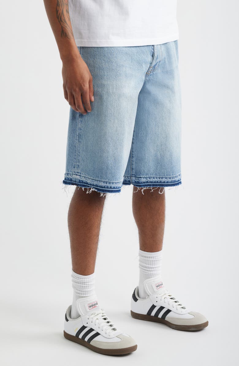 Billionaire Boys Club Lunar Raw Hem Denim Shorts, Alternate, color, Stellar Med