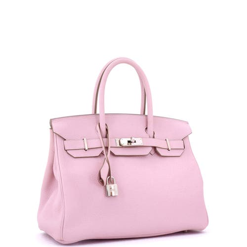 Pre-owned Hermes Hermes Birkin Handbag Pink Clemence With Palladium Hardware 30 In Purple