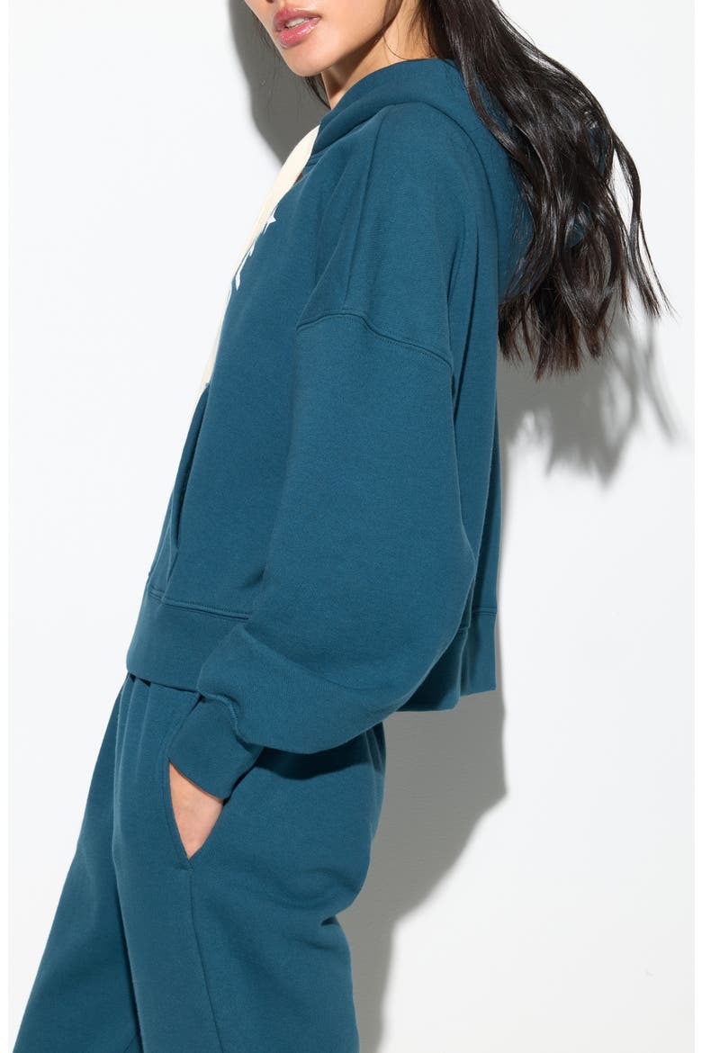 Balance Olsen Crop Graphic Hoodie, Alternate, color, MIDNIGHT TEAL