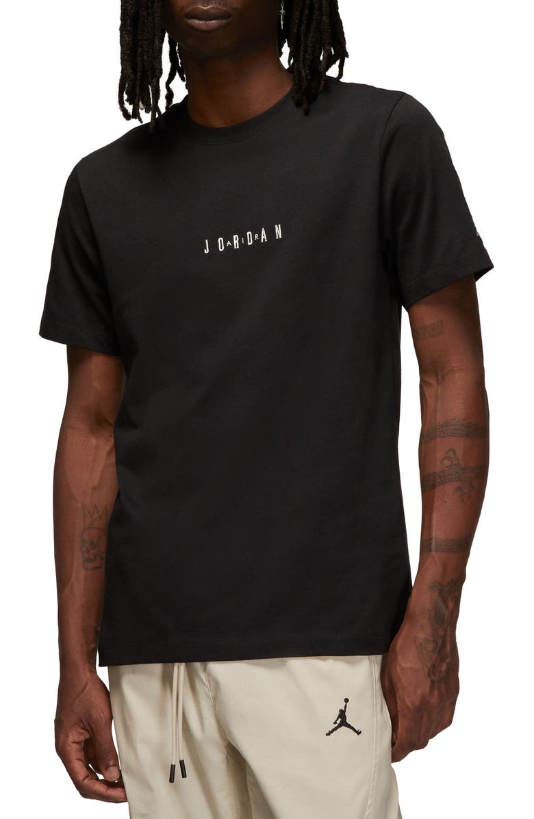 Nike Jordan Embroidered Crewneck T-Shirt, Main, color, Black/ Sail/ Sail