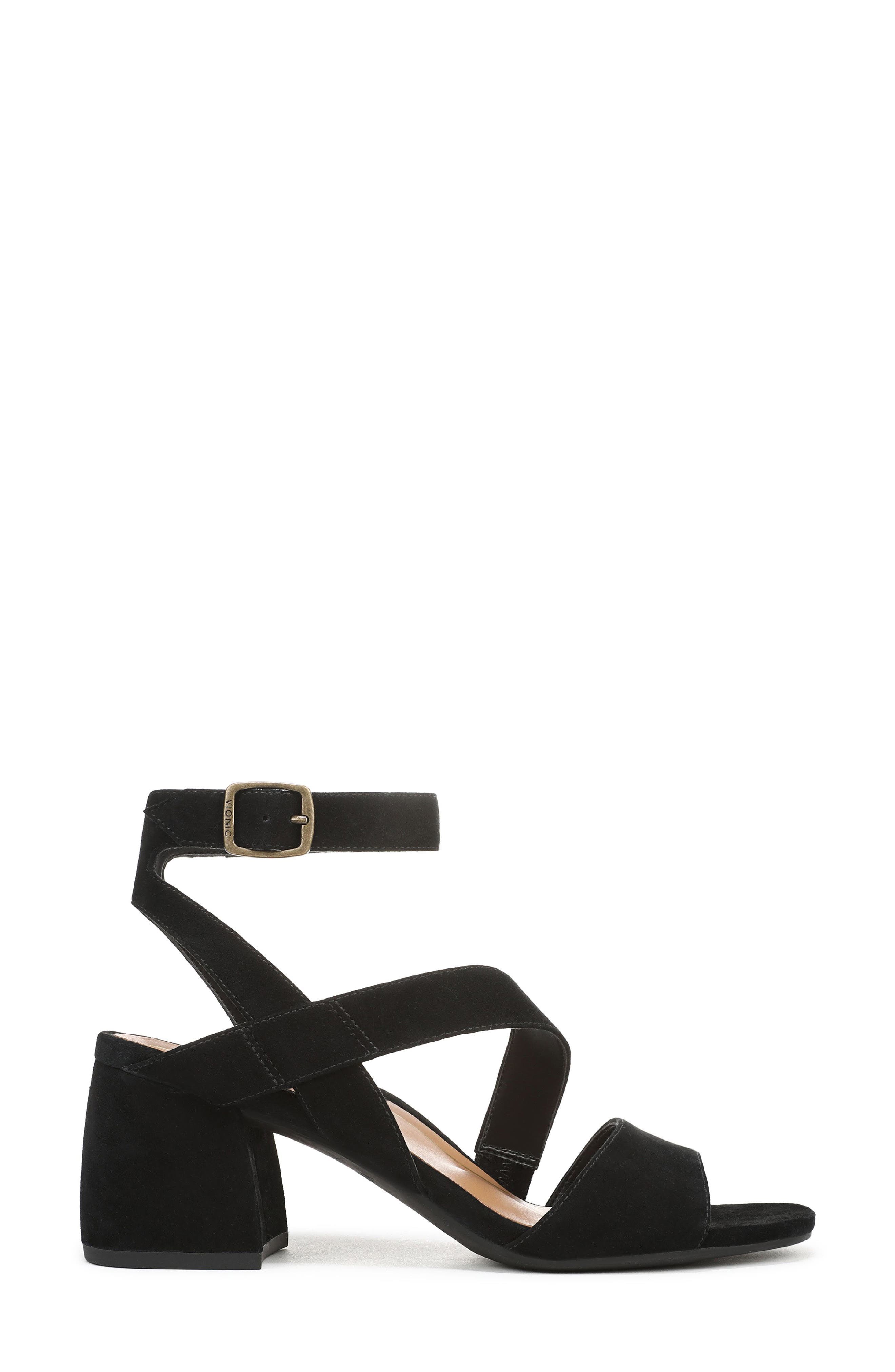 Vionic Samara Block Heel Sandal, Alternate, color, Black