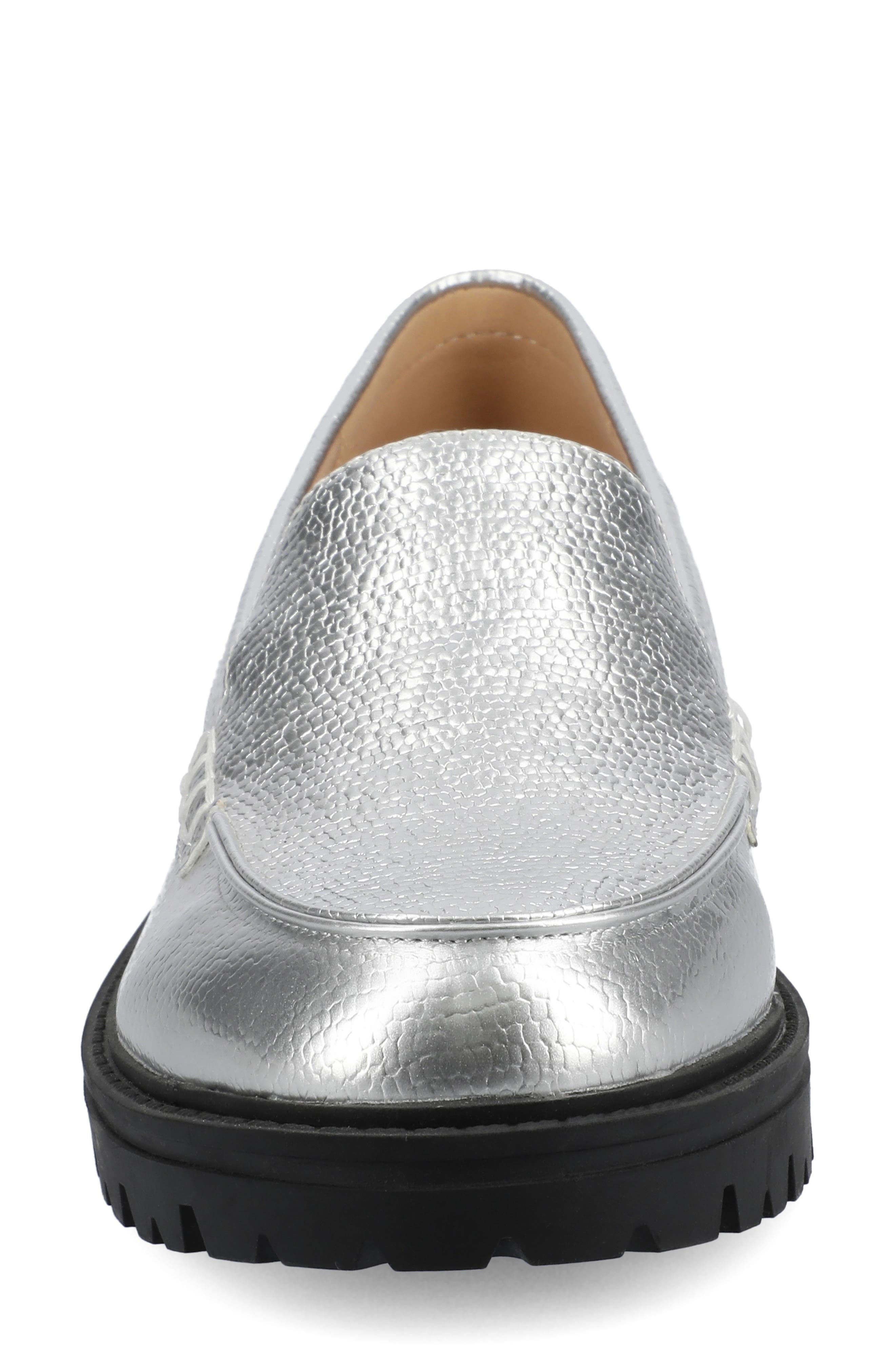 Ericka Lug Sole Platform Loafer - Wide Width, Alternate, color, SILVER