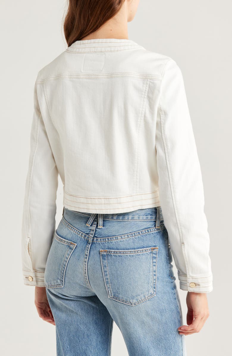 PAIGE Kiya Denim Jacket, Alternate, color, Toasted Ecru