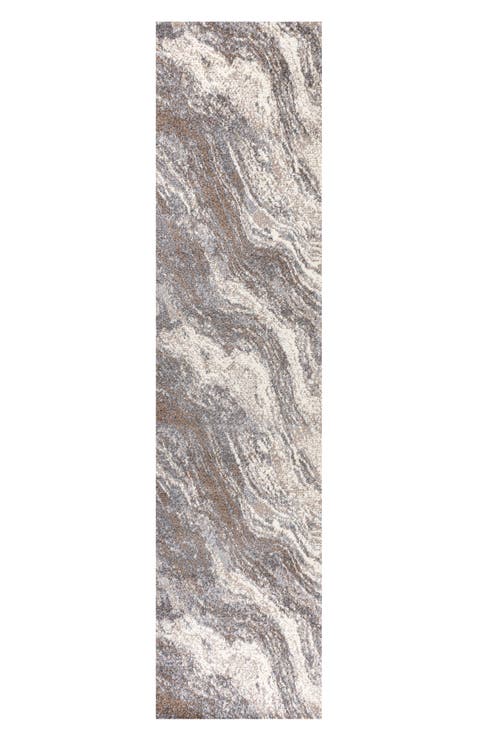 Kassia Contemporary Glam Abstract Marble Area Rug