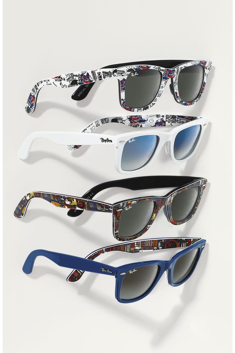 'London Wayfarer' 50mm Sunglasses, Alternate, color, WHITE