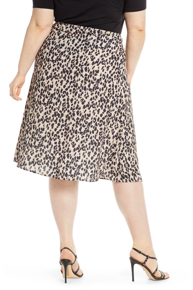 A-Line Midi Skirt, Alternate, color, TAN ANIMAL PRINT
