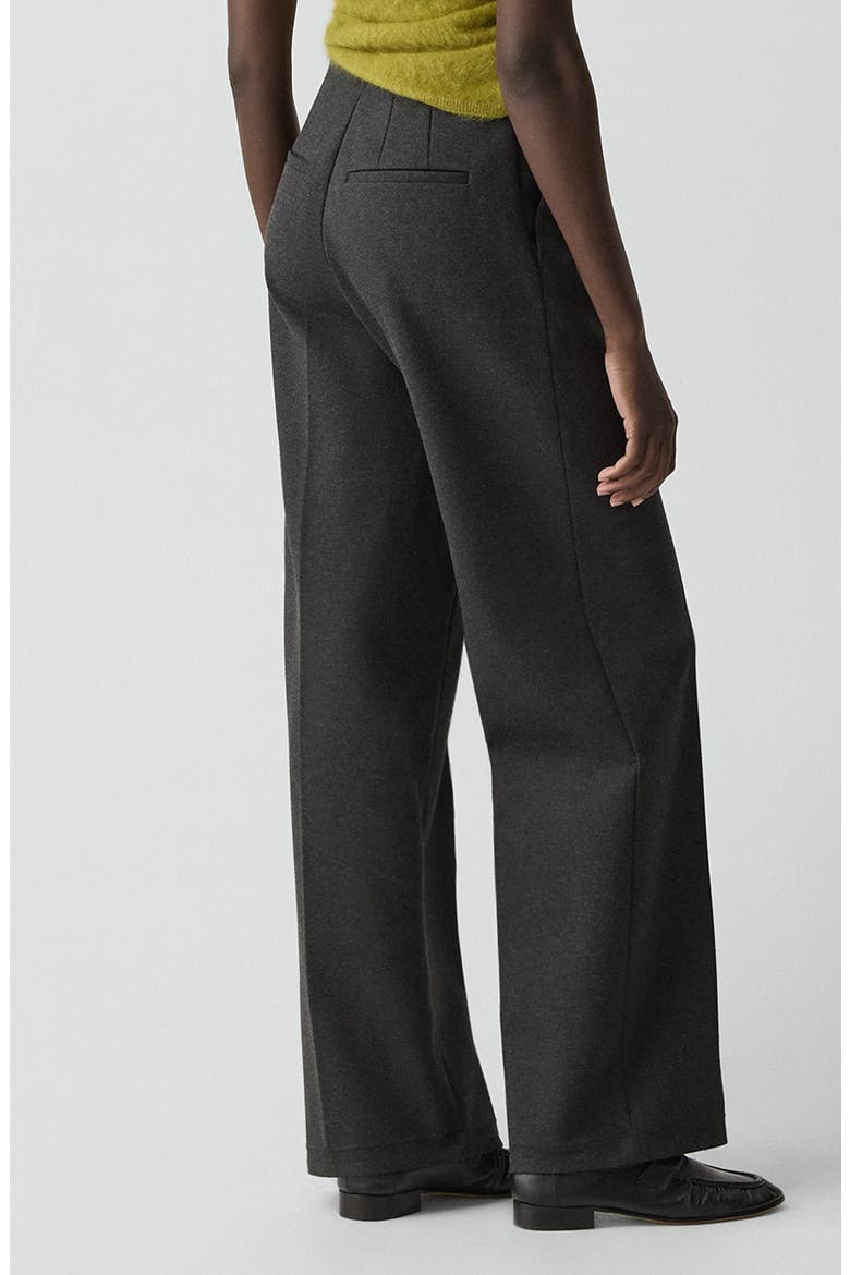 Mélange Wide Leg Pants, Alternate, color, CHARCOAL MELANGE