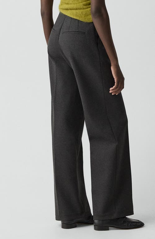 Theory Mélange Wide Leg Pants In Gray