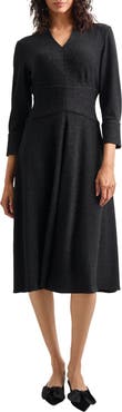 Misook Sparkle Stretch Midi Fit & Flare Dress