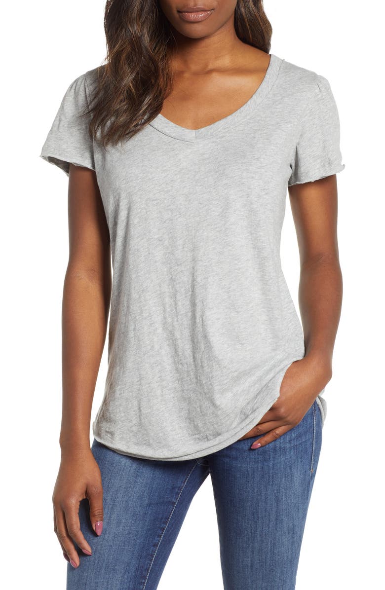 Caslon<sup>®</sup> V-Neck Tee, Main, color, 