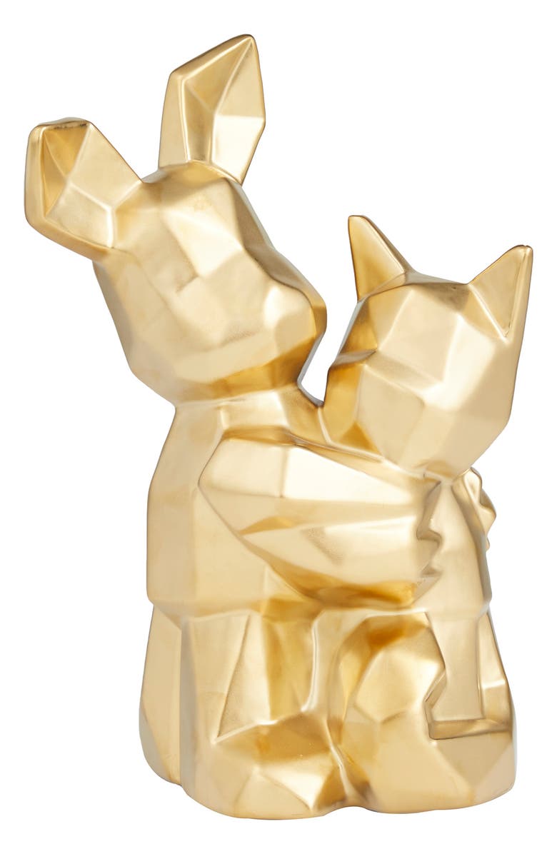 COSMO BY COSMOPOLITAN Goldtone Porcelain Cubist Dog Sculpture, Main, color, 