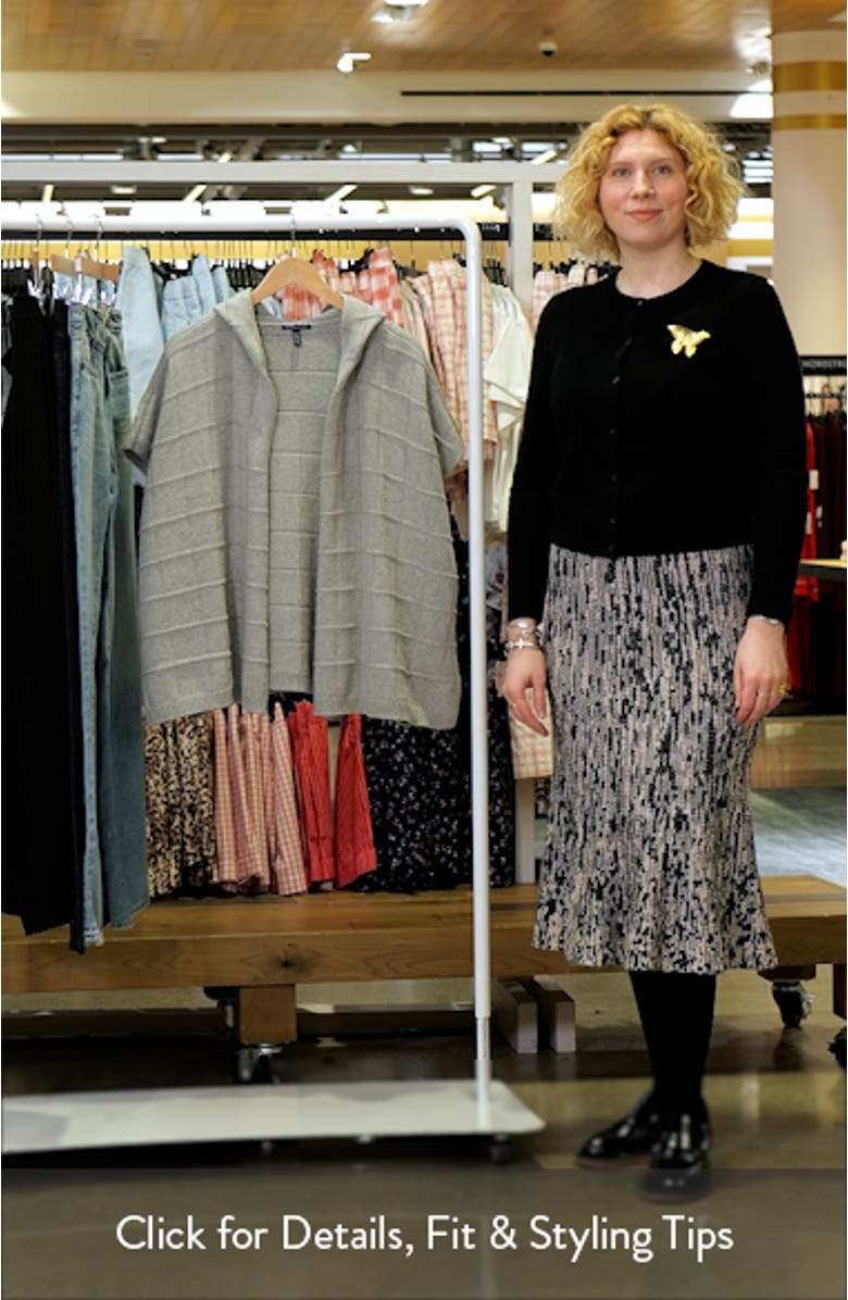 Hooded Open Front Cotton & Recycled Cashmere Poncho, sales video thumbnail