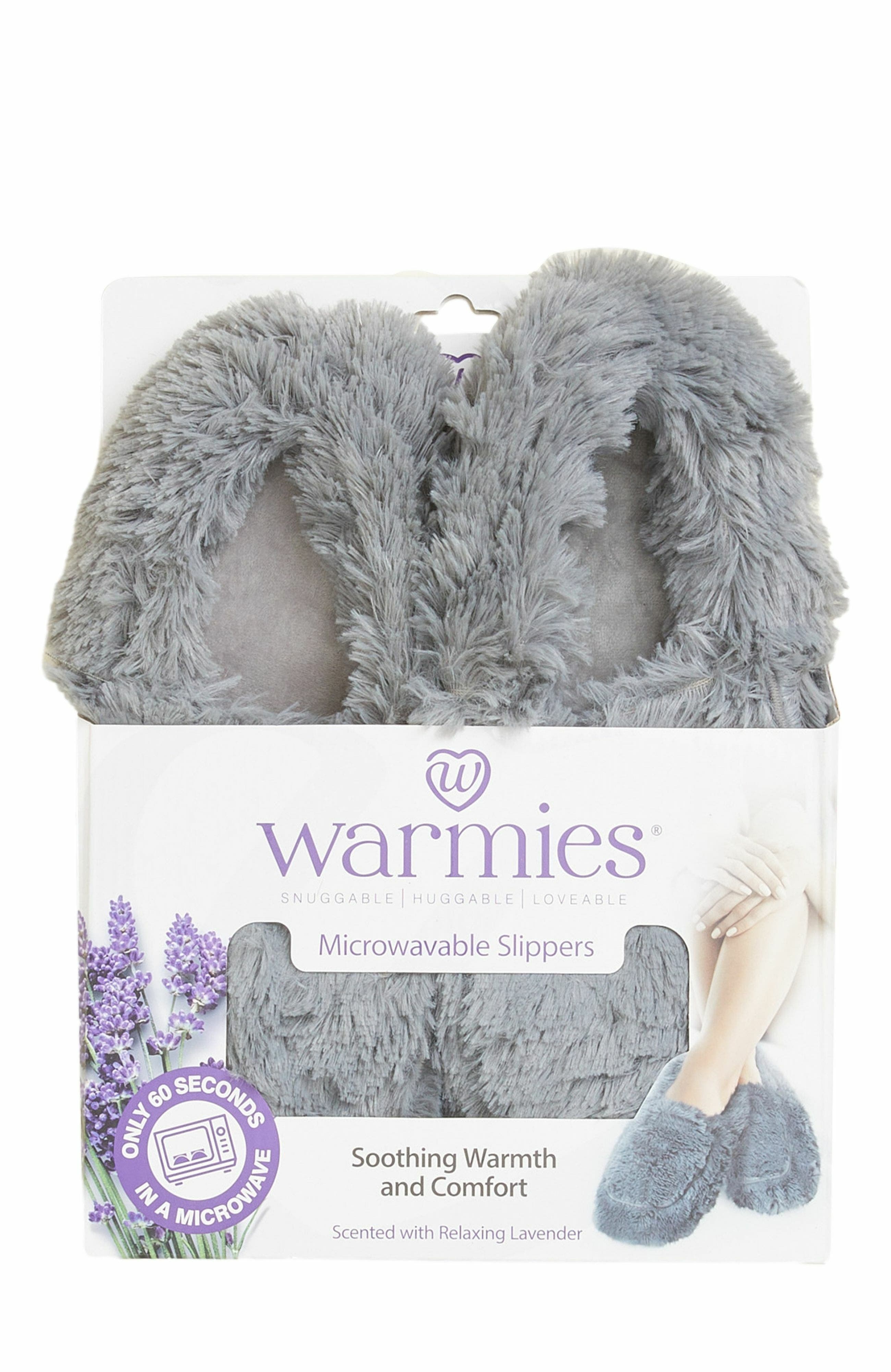 Warmies Plush Slippers, Alternate, color, Gray