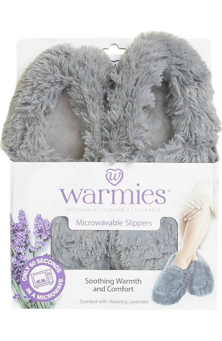 Warmies Plush Slippers, Alternate, color, Gray