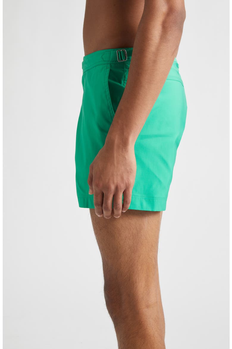 Microcompact Poplin Swim Trunks, Alternate, color, BRIGHT GREEN