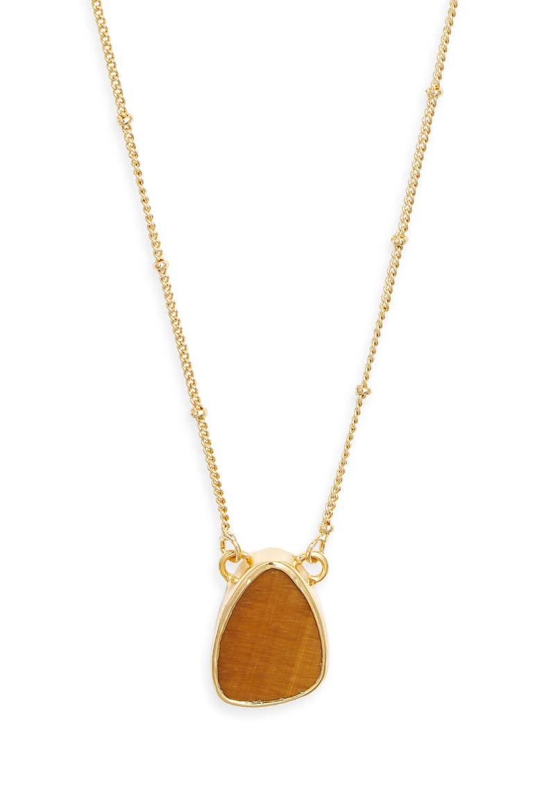 Orion Tiger's Eye Pendant Necklace, Main, color, GOLD