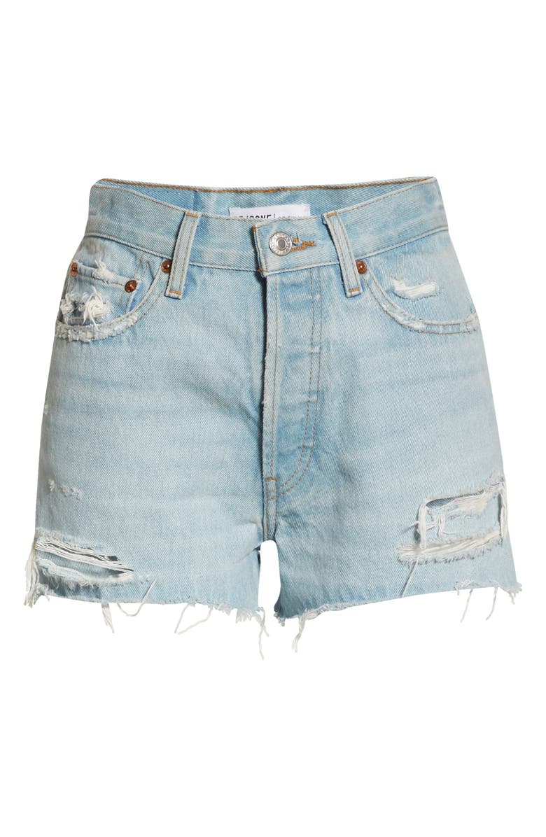 Re/Done '70s Ripped High Waist Cutoff Denim Shorts, Alternate, color,