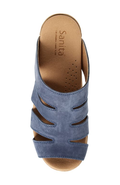 Sanita Monika Platform Slide Sandal In Blue