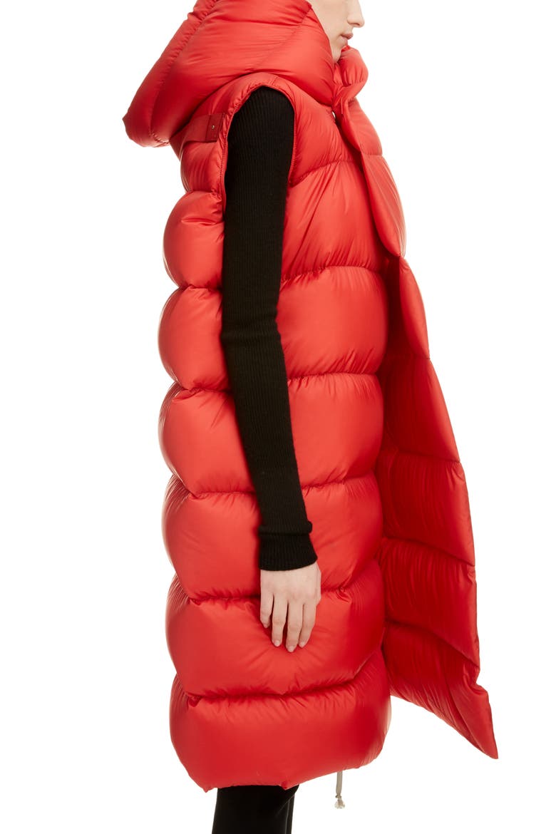 Oversized Down Puffer Vest, Alternate, color, RED